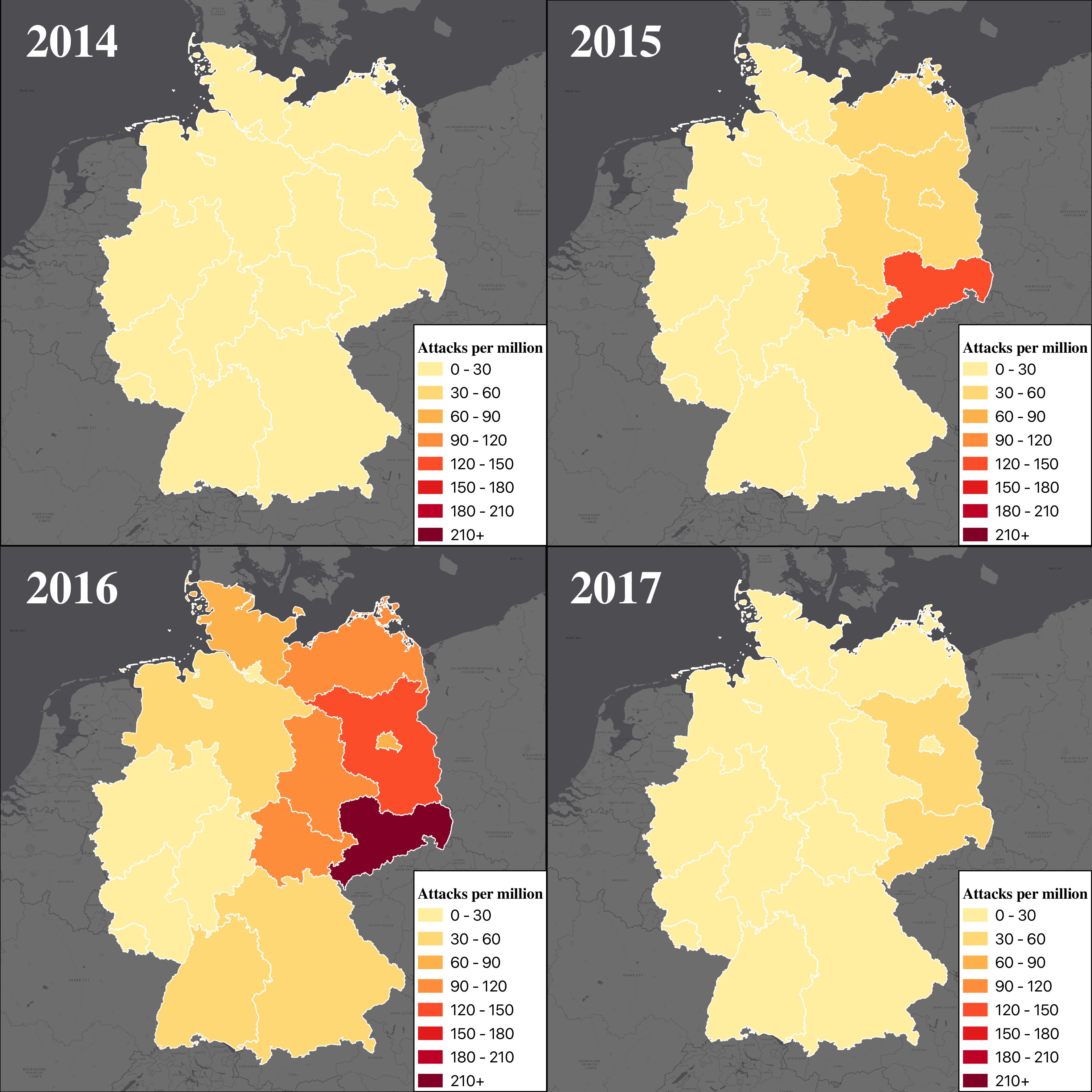 Attack densities Germany